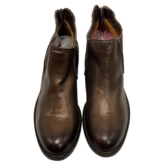 Modern Vintage Lucille Bronze Metallic Leather Burnished Ankle Boots Womens 39.5 - Picture 4 of 12